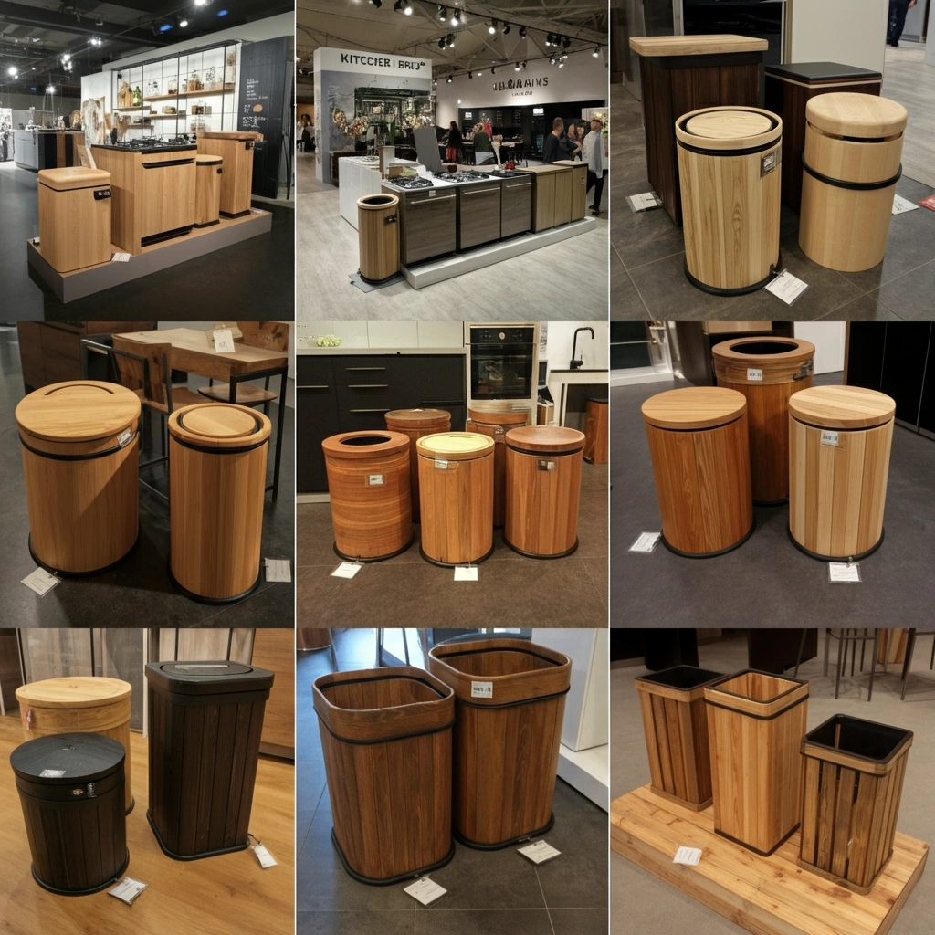 Wooden garbage bin designs