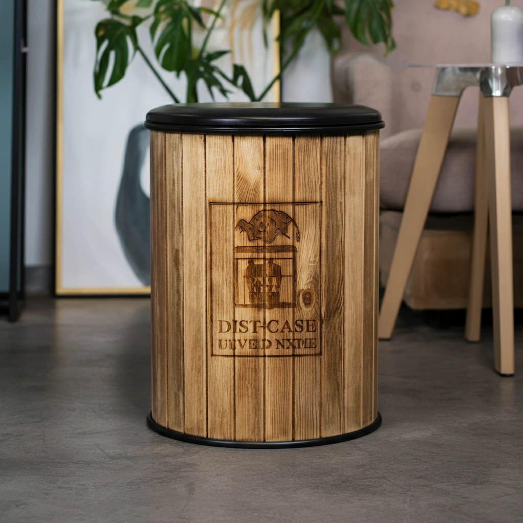Custom wooden dustbin design